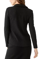 Women's Smocked Long Sleeve Button Front Knit Shirt