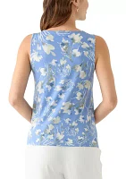 Women's Floral Print Cowl Neck Knit Top