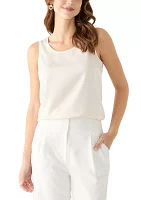 Women's Satin Scoop Neck Sleeveless Blouse