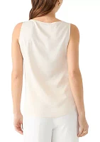 Women's Satin Scoop Neck Sleeveless Blouse