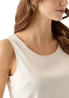 Women's Satin Scoop Neck Sleeveless Blouse