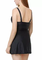 UPF 50+ Tummy Control One-Piece Swimsuit Dress