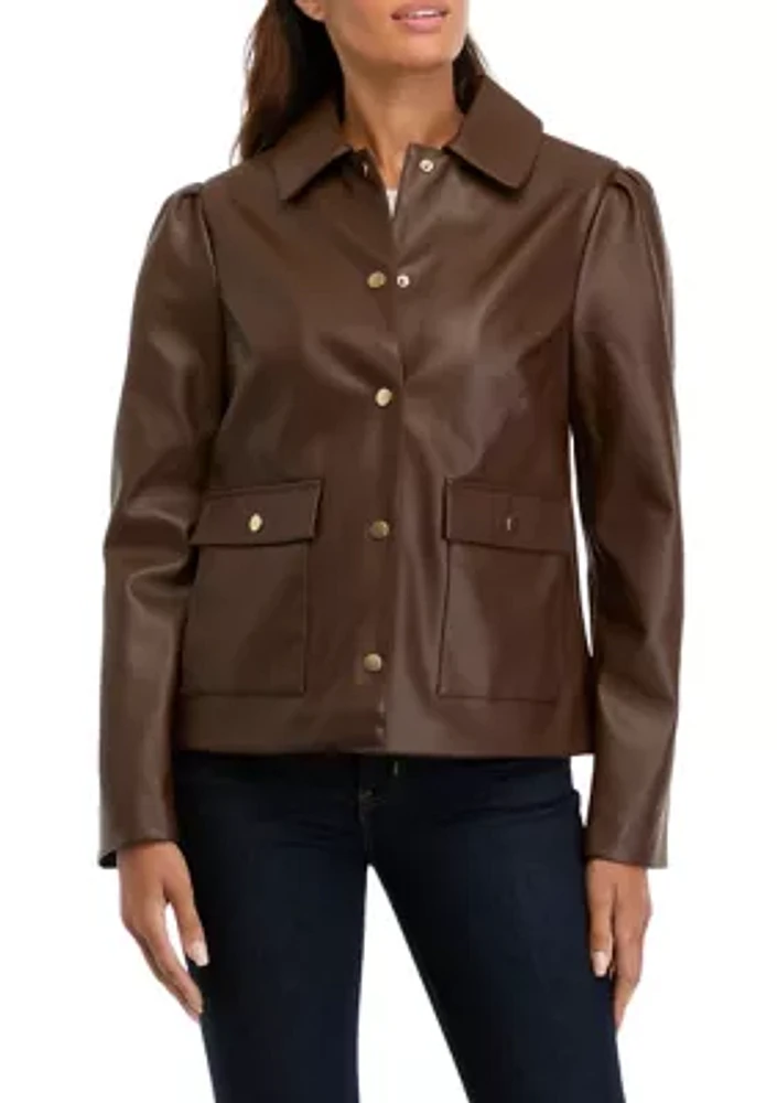 Women's Cropped Leather Jacket