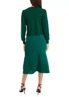 Women's Sweater Satin Dress