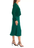 Women's Sweater Satin Dress