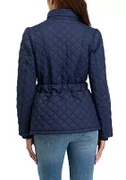 Women's Long Sleeve Quilt Belted Jacket