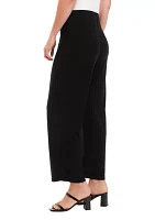 Petite Pull On Wide Leg Knit Pants