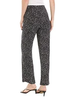 Petite Printed Wide Leg Knit Pants