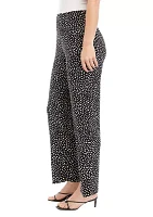 Petite Printed Wide Leg Knit Pants