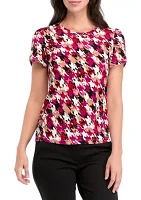 Petite Printed Short Tulip Sleeve Top