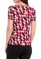 Petite Printed Short Tulip Sleeve Top