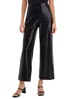 Petite Pull On Shine Wide Leg Pants