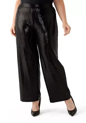 Plus Pull On Shine Dot Trousers