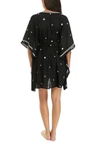 Embroidered Tunic Swim Cover Up with Tassels