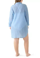 Plus Long Sleeve Button Up Big Shirt