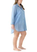 Plus Long Sleeve Button Up Big Shirt