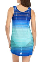 Sleeveless Ombré Ring Swim Cover Up Tank Dress