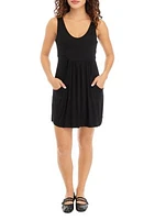 Solid Pocket Swim Cover-Up Dress