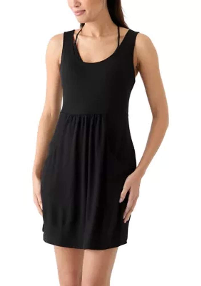 Solid Deep Pocket Swim Cover Up Dress