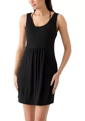 Solid Deep Pocket Swim Cover Up Dress