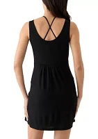 Solid Deep Pocket Swim Cover Up Dress