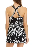 Leaf Print Swim Cover Up Dress