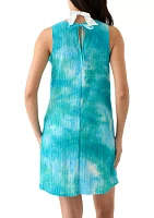 Sleeveless Tie Back High Low Woven Swim Cover Up