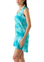 Sleeveless Tie Back High Low Woven Swim Cover Up