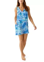 Printed Tie Neck Swim Coverup