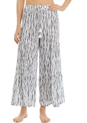 Printed Pull On Wide Leg Pants