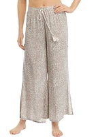 Printed Pull On Wide Leg Pants