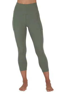 Women's High Rise Interlock Tribeca Cropped Leggings with Side Pocket