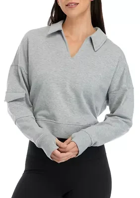 Maverick Cloud Plush Long Sleeve Polo Sweatshirt