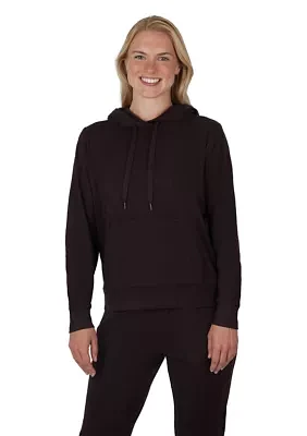 Women's Long Sleeve Fleece Rib Pullover Hoodie