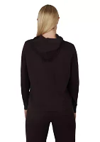 Women's Long Sleeve Fleece Rib Pullover Hoodie