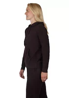 Women's Long Sleeve Fleece Rib Pullover Hoodie