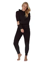 Women's Long Sleeve Fleece Rib Pullover Hoodie