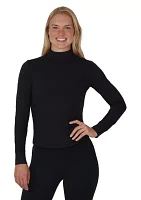 Women's Peached Jersey Mock Neck Top