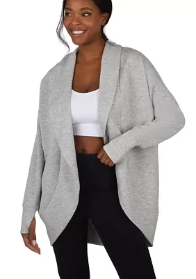 Scuba Cardigan with Side Seam Pockets