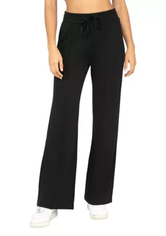 Brushed High Rise Wide Leg Pants