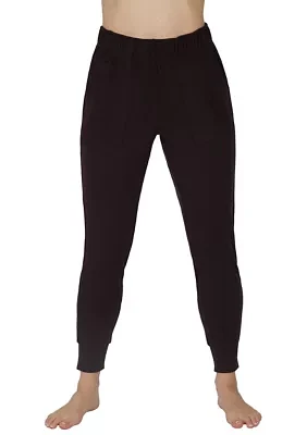 Fleece Rib Mary Slim Fit Jogger Pants with Pockets