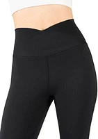 Lux Madison Crossover Elastic Free Waistband with V-Back and Ankle Flared Pants