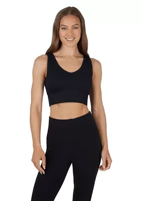 Ribbed Seamless Bianca V-Neck Cropped Tank Top