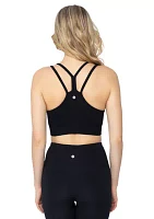 Seamless Longline Sports Bra with Rib Details