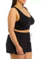 Plus Seamless Bra Top with Zipper Front