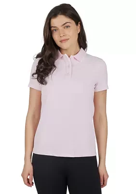 Women's Short Sleeve Polo T-Shirt with Buttons
