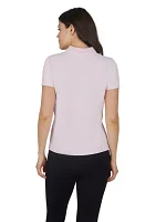 Women's Short Sleeve Polo T-Shirt with Buttons