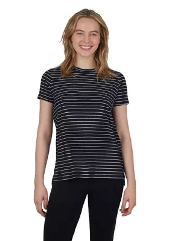 Women's Striped Ribbed Knit Top