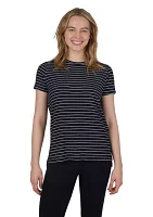 Women's Striped Ribbed Knit Top