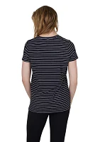 Women's Striped Ribbed Knit Top